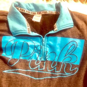 Pink quarter zip, hoodie pocket sweatshirt 😇